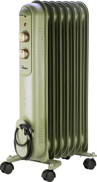 Ardes Radiatore Termosifone Elettrico ad Olio Stufa Portatile 7 Elementi 1500 Watt colore Verde - AR4R07VIN
