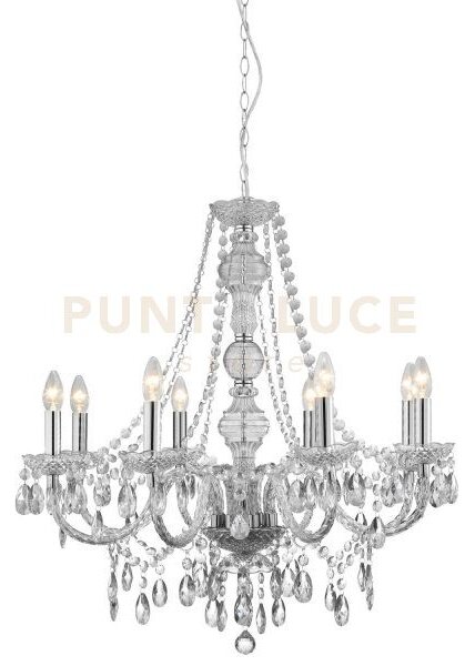 Marie therese 8lt pendant - vetro trasparente e acrilico