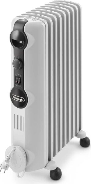 De Longhi Radiatore Termosifone Elettrico ad Olio Stufa Portatile 9 Elementi Potenza 2000 Watt con Termostato - TRRS 0920