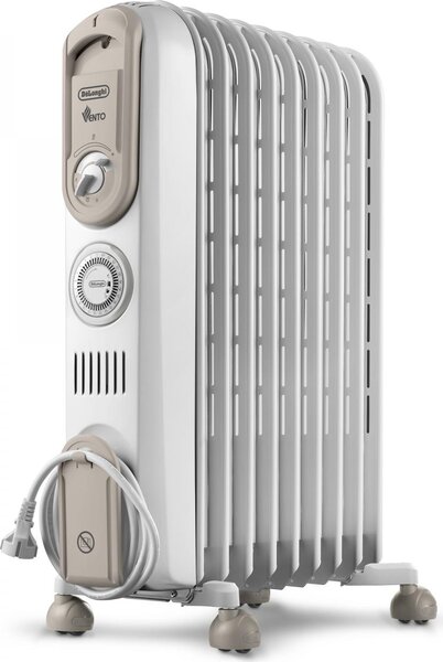 De Longhi Radiatore Termosifone Elettrico ad Olio Stufa Portatile 9 Elementi Potenza 1800 Watt colore Bianco - V550918TWB