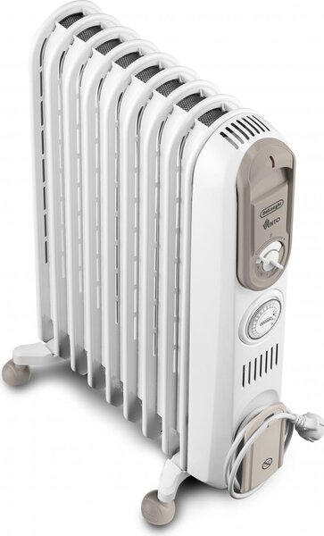 De Longhi Radiatore Termosifone Elettrico ad Olio Stufa Portatile 9 Elementi Potenza 1800 Watt colore Bianco - V550918TWB