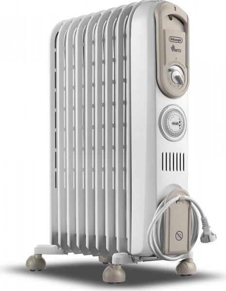De Longhi Radiatore Termosifone Elettrico ad Olio Stufa Portatile 9 Elementi Potenza 1800 Watt colore Bianco - V550918TWB