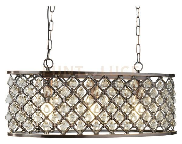 Marquise 3lt oval pendant - metallo e vetro color rame antico