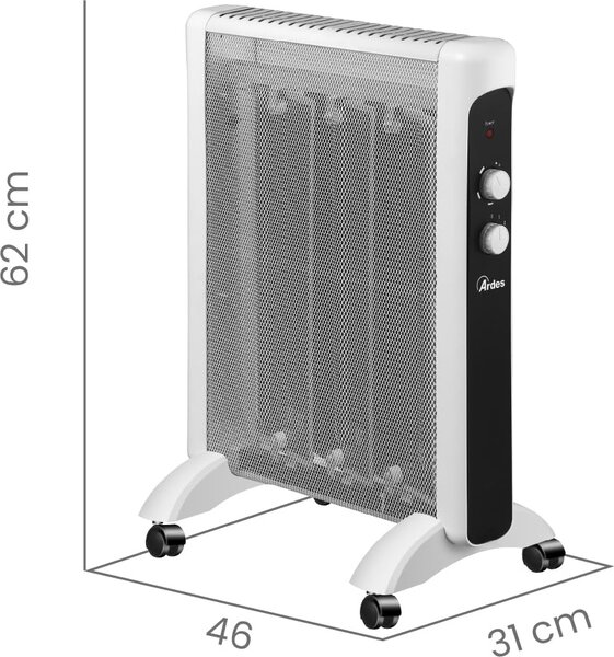 Ardes Radiatore Termosifone Elettrico in Mica Stufa Portatile 1500 Watt 45 m colore Bianco - AR4MK01