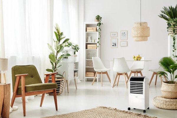 Beko Raffrescatore d'aria Portatile Evaporativo Senza Tubo Capacit Tanica 8 Litri 3 Velocit Umidificatore Ionizzatore con Timer e Telecomando - E