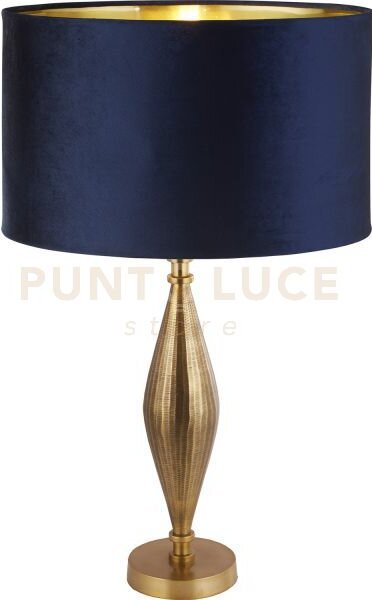 Lampada da tavolo rye - metallo ottone anticato e paralume in vellu
