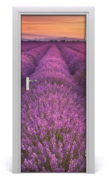 Adesivo per porta interna Campo di lavanda 75x205 cm