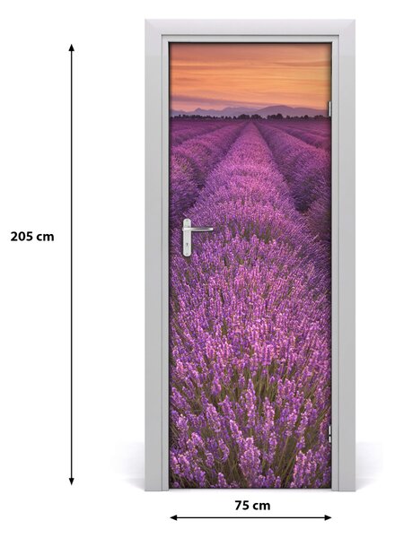 Adesivo per porta interna Campo di lavanda 75x205 cm