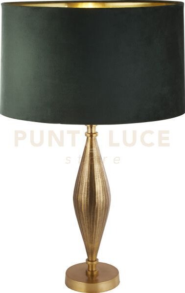 Lampada da tavolo rye - metallo ottone anticato e paralume in vellu