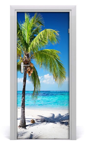 Adesivo per porta Spiaggia tropicale 75x205 cm