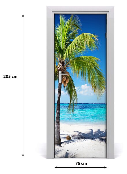 Adesivo per porta Spiaggia tropicale 75x205 cm
