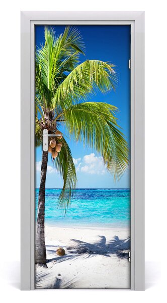 Adesivo per porta Spiaggia tropicale 75x205 cm