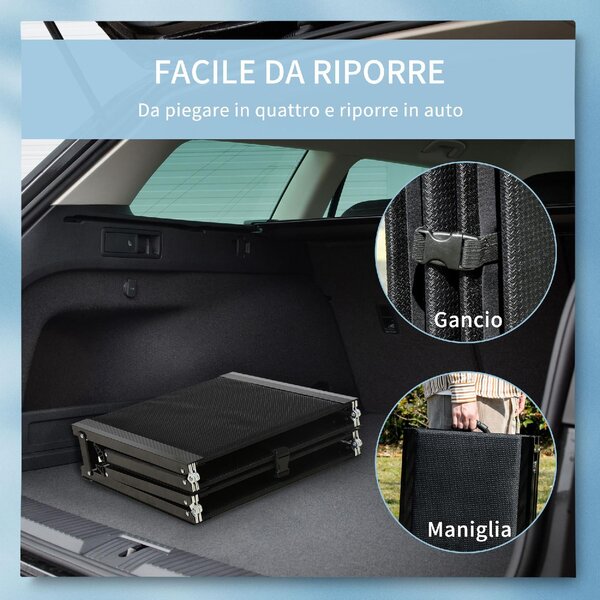 AllMyPets Rampa per Cani Pieghevole con Superficie Antiscivolo in MDF e Alluminio 158x43.5x2.5 cm colore Nero