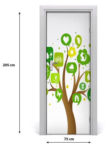 Adesivo per porta interna Albero ecologico 75x205 cm