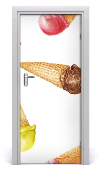 Adesivo per porta interna Gelato in waffle 75x205 cm