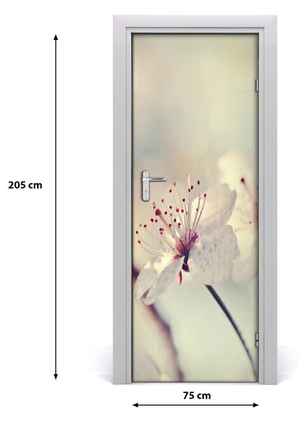Adesivo per porta interna fiori di ciliegio 75x205 cm