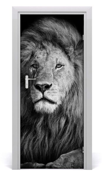 Sticker porta Ritratto di un leone 75x205 cm