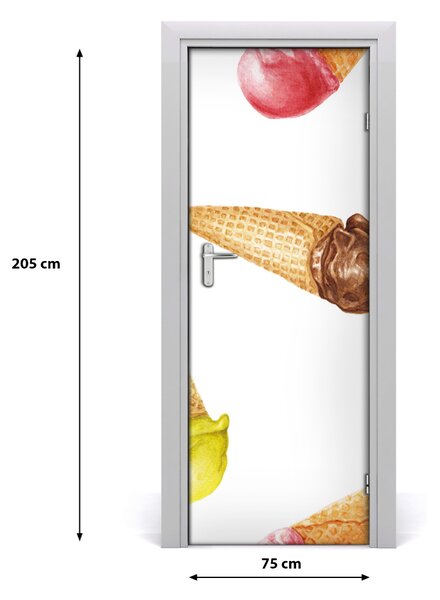 Adesivo per porta interna Gelato in waffle 75x205 cm
