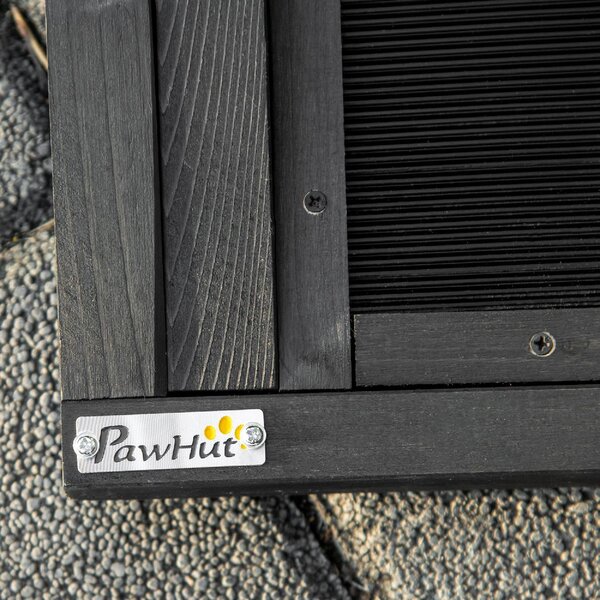 AllMyPets Rampa per Cani Pieghevole in Legno con Superficie Antiscivolo e Maniglia Laterale 43x165x6.5cm Nero