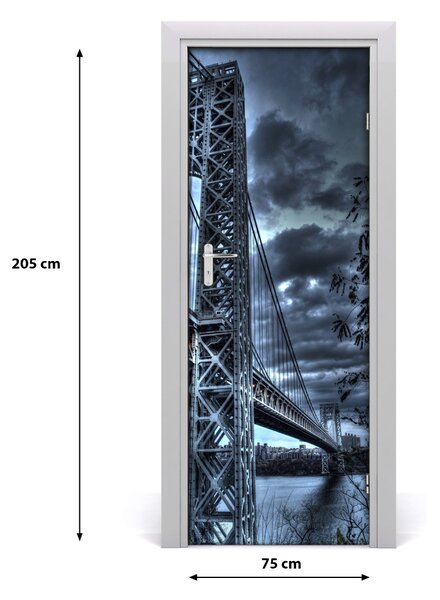 Adesivo per porta Bridge di New York 75x205 cm