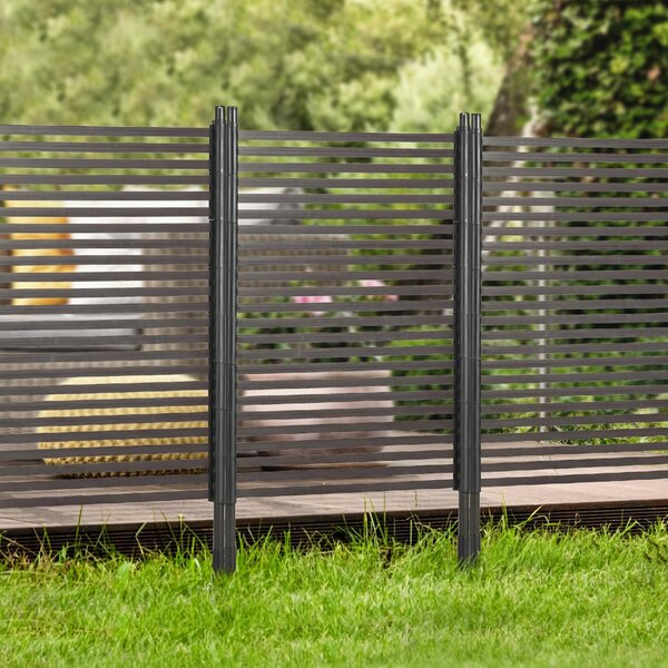 VivaGarden Recinzione Divisorio da Giardino Modulabile Autoportante in Acciaio 93x22x150 cm colore Marrone