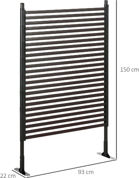VivaGarden Recinzione Divisorio da Giardino Modulabile Autoportante in Acciaio 93x22x150 cm colore Marrone