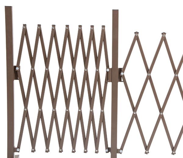 AllMyPets Recinzione Estensibile Autoportante in Acciaio e Alluminio Larghezza 52-405 cm colore Marrone Scuro