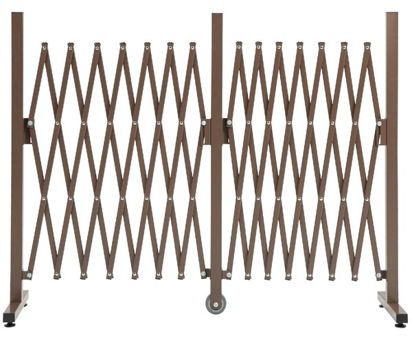 AllMyPets Recinzione Estensibile Autoportante in Acciaio e Alluminio Larghezza 52-405 cm colore Marrone Scuro