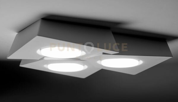 Anchise lampada da soffitto 3 luci in gesso bianco attacco gx53 l.3