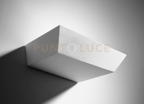 Anchise applique a parete 1 luce in gesso bianco attacco gx53 l.15x