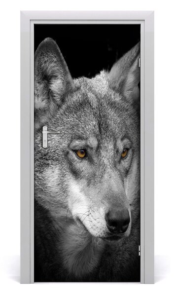 Poster adesivo per porta Ritratto di un lupo 75x205 cm