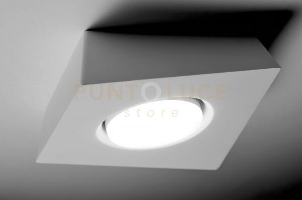 Anchise lampada da soffitto 1 luce in gesso bianco attacco gx53 18x
