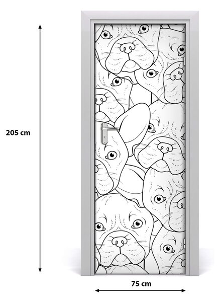 Sticker porta Bulldog francesi 75x205 cm