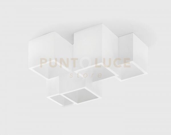Heraea lampada da soffitto 5 luci in gesso bianco attacco gu10 24x33cm