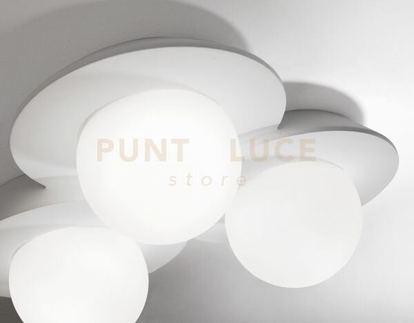 Cicladi tonda lampada da soffitto 3 luci attacco gx53 in gesso e ve