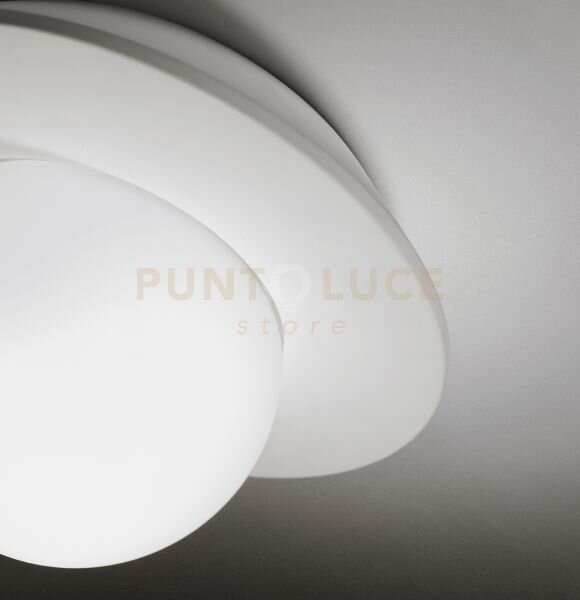 Cicladi tonda lampada a soffitto 1 luce attacco gx53 d.22,7cm in g
