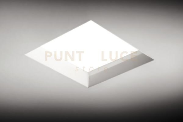 Filiatra faretto ad incasso 1 luce quadrato con vetro bordo bianco 