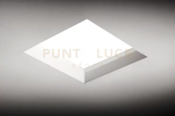 Filiatra faretto ad incasso 1 luce quadrato con vetro bordo bianco