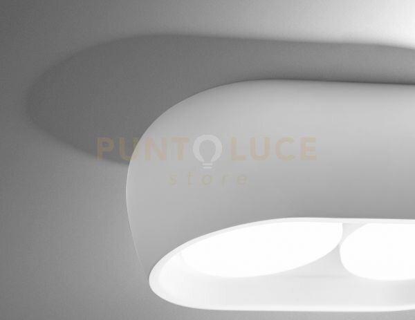 Mysia lampada da soffitto 2 luci bianca in gesso attacco gx53 20x10cm