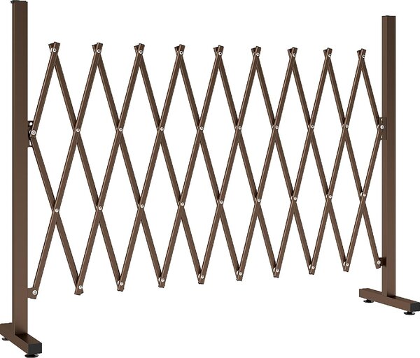 VivaGarden Recinzione per Giardino a Larghezza Regolabile in Metallo e Alluminio 250x31x103.5 cm colore Marrone