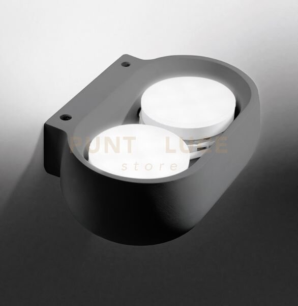 Mysia applique da parete 2 luci attacco gx53 in gesso grigia ral 70