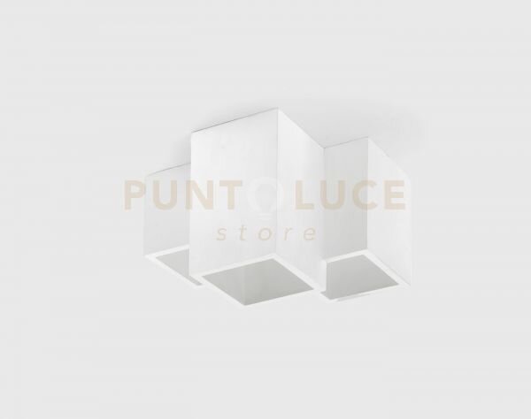 Heraea lampada da soffitto a 3 luci in gesso bianco attacco gu10 19