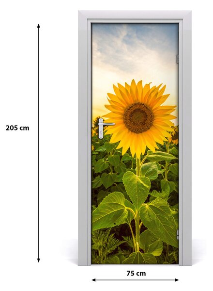 Adesivo per porta Campo di girasole 75x205 cm