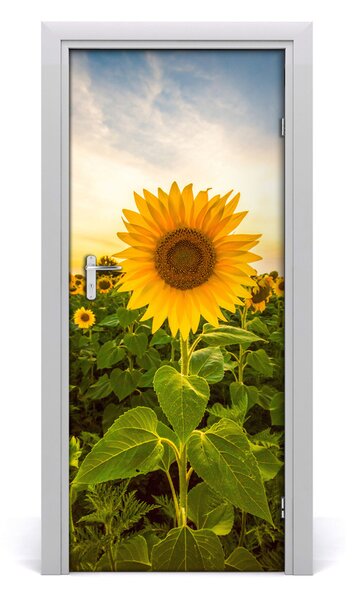 Adesivo per porta Campo di girasole 75x205 cm