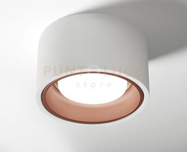 Nasso lampada da soffitto 1 luce tonda in gesso e alluminio rame d