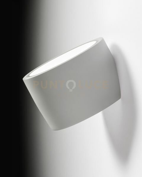 Nasso applique da parete 1 luce attacco gx53 tonda bianco in gesso 