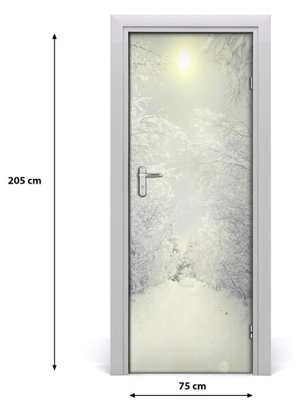 Adesivo per porta interna Foresta in inverno 75x205 cm