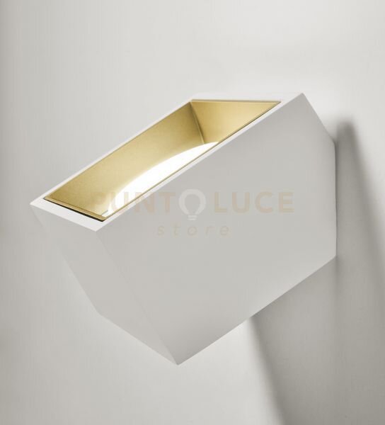 Nasso applique da parete 1 luce attacco gx53 quadrata ottone in ges