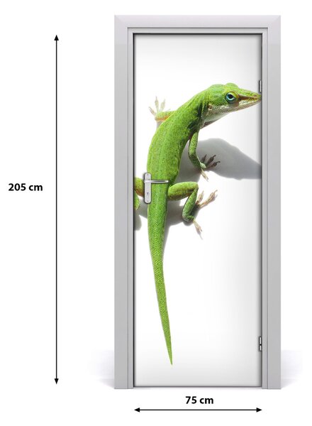 Poster adesivo per porta Lucertola verde 75x205 cm
