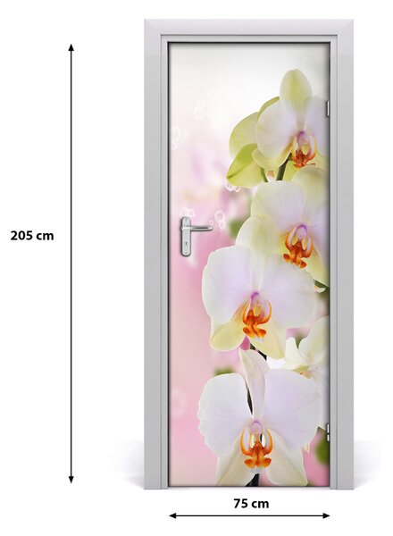 Adesivo per porta Orchidea bianca 75x205 cm